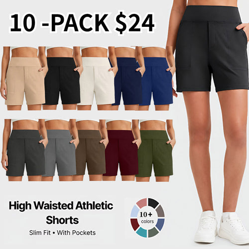CLEARANCE SALE🔥Women's High-Waisted Athletic Bermuda Shorts with Pockets