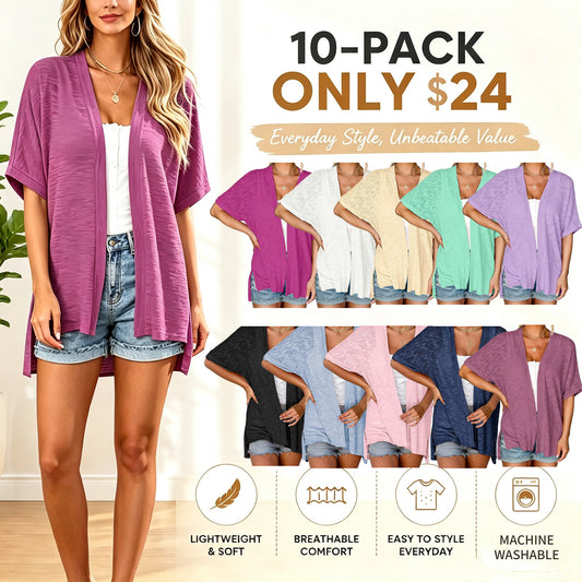 Short-sleeved casual solid coat