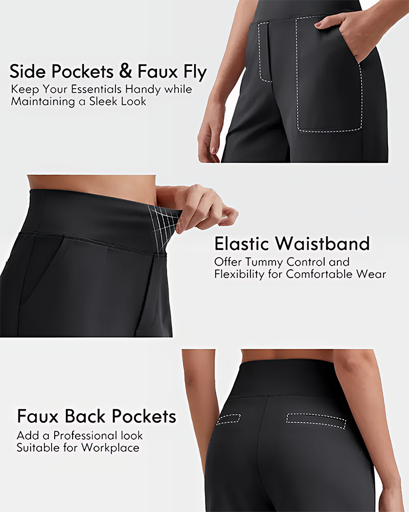 CLEARANCE SALE🔥Women's High-Waisted Athletic Bermuda Shorts with Pockets