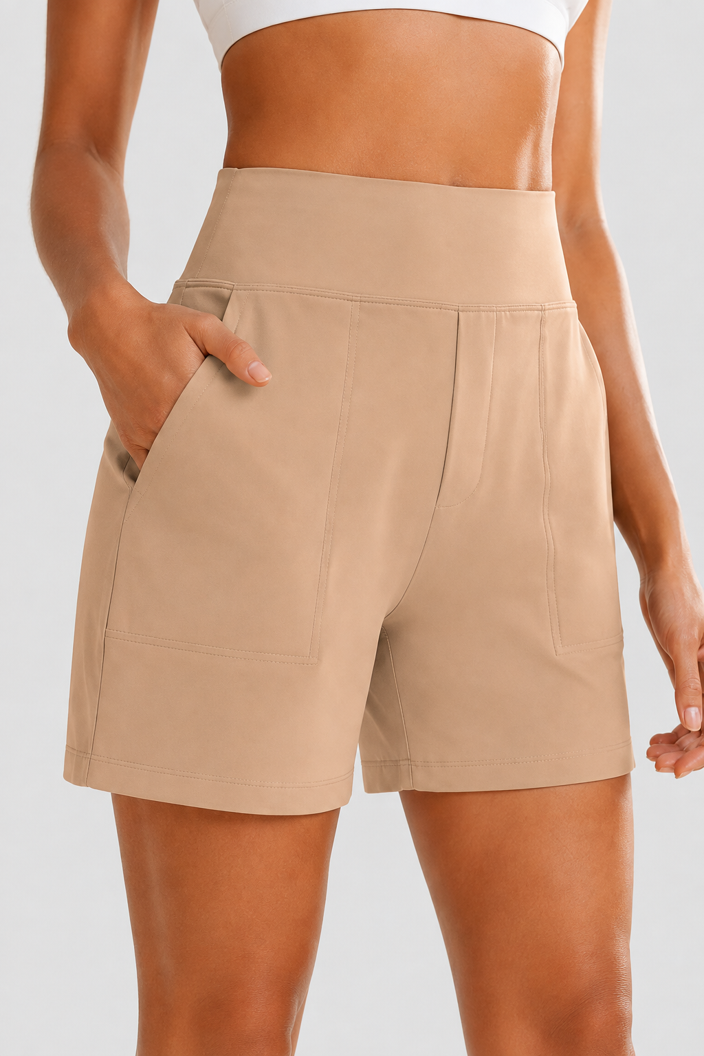 CLEARANCE SALE🔥Women's High-Waisted Athletic Bermuda Shorts with Pockets