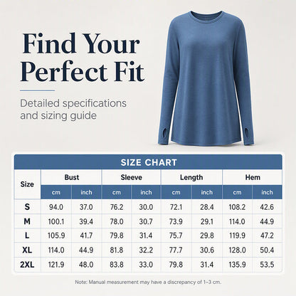 ⏳LAST DAY 🔥🍂Women's Casual Crewneck Top with Thumbholes