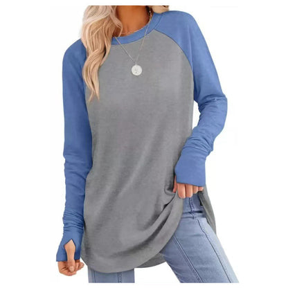 ⏳LAST DAY 🔥🍂Women's Casual Crewneck Top with Thumbholes
