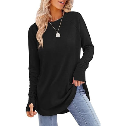 ⏳LAST DAY 🔥🍂Women's Casual Crewneck Top with Thumbholes